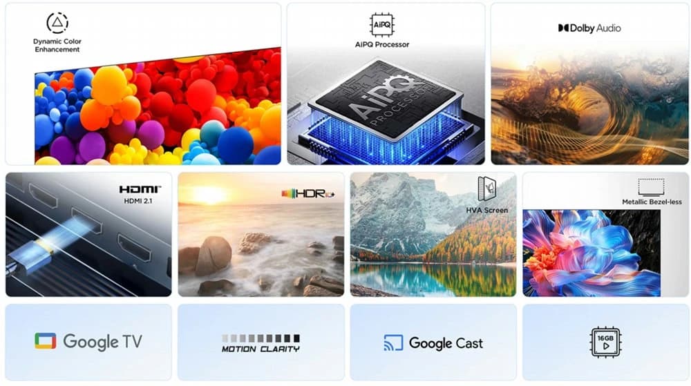 TCL 43P61K 43" | 4K UHD Smart TV | Google TV | HDR | Zwart - foto 4