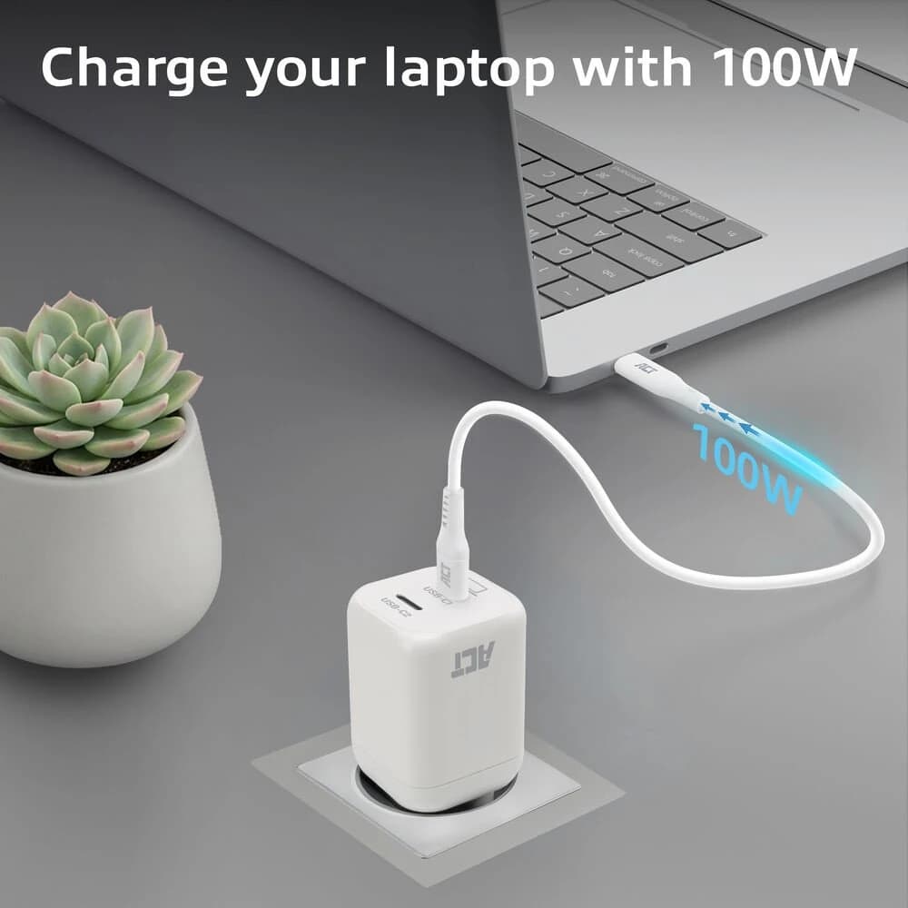 ACT AC2175 | 100W USB-C-lader | 2× USB-C | Power Delivery 3.2 | PPS & AVS | GaNFast - foto 6