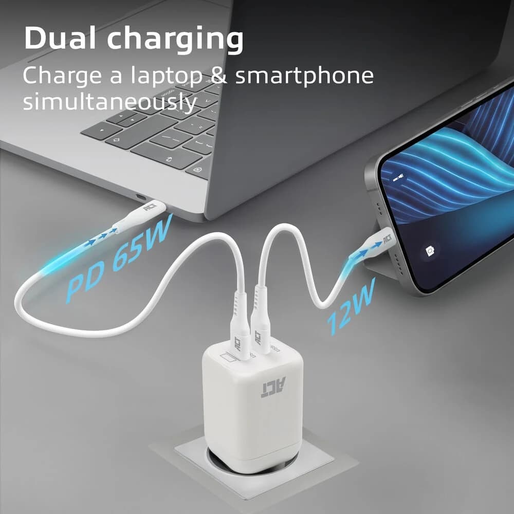 ACT AC2175 | 100W USB-C-lader | 2× USB-C | Power Delivery 3.2 | PPS & AVS | GaNFast - foto 7
