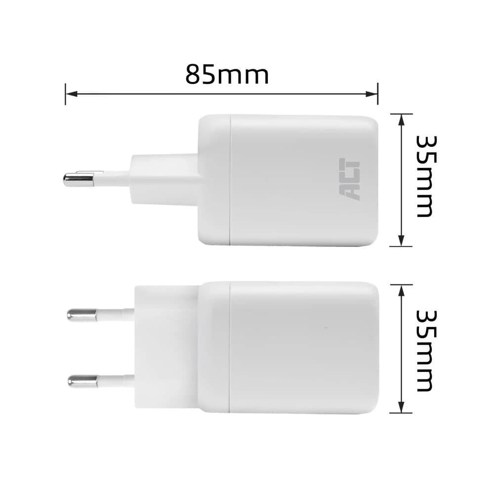 ACT AC2175 | 100W USB-C-lader | 2× USB-C | Power Delivery 3.2 | PPS & AVS | GaNFast - foto 8