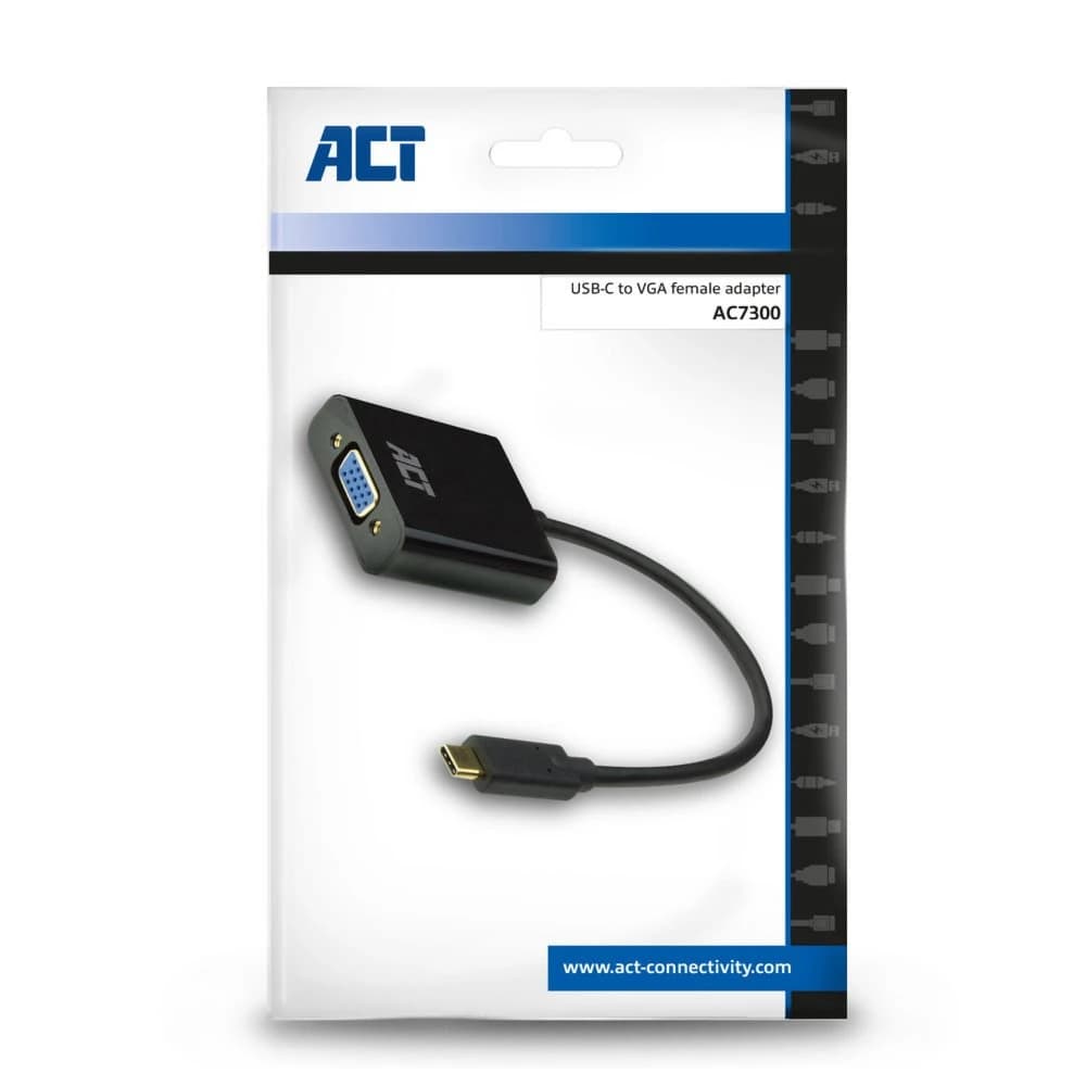 ACT AC7300 | USB-C naar VGA Adapter | 0,15 m | Zwart - foto 4