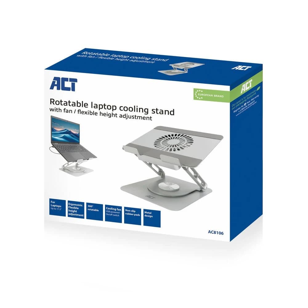 Draaibare laptopstandaard met ventilator, 360° - foto 5