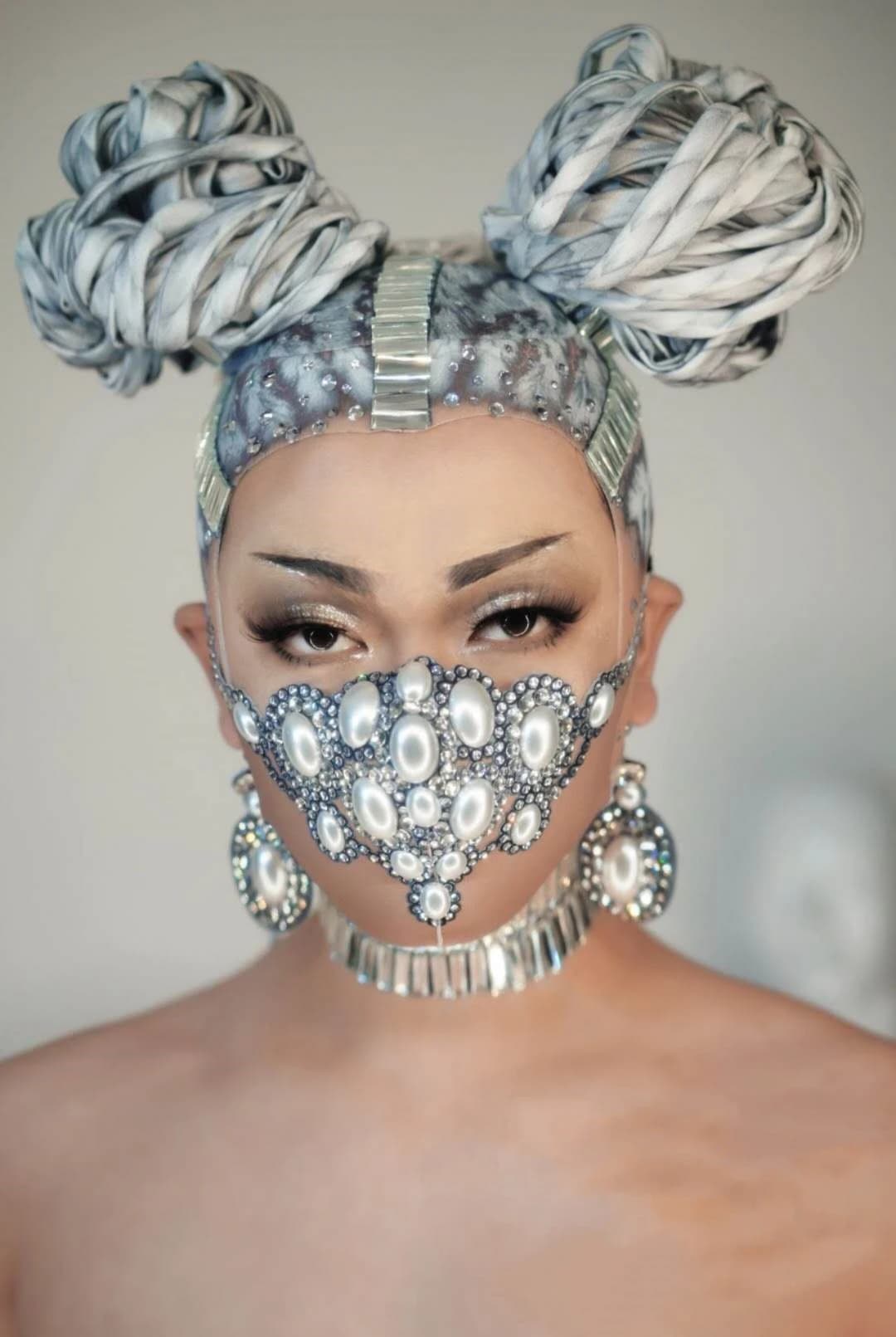 Masker met vlinderpatroon en strass, Mask A