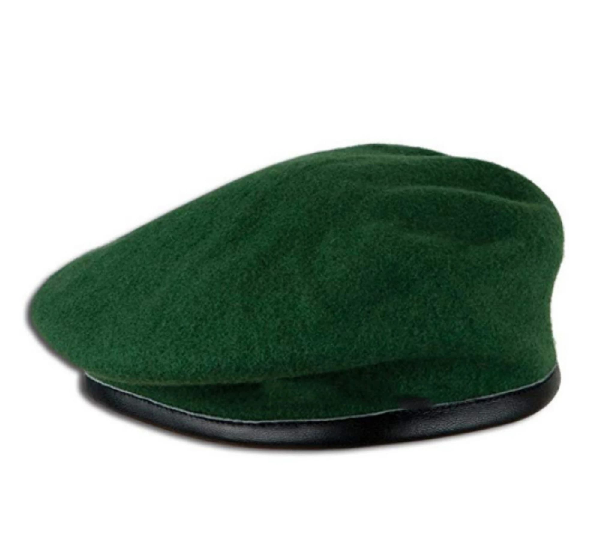 Wollen baret in leger groen