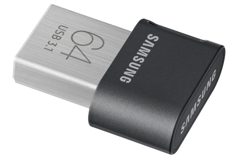 Samsung MUF-64AB USB-stick grijs op tafel
