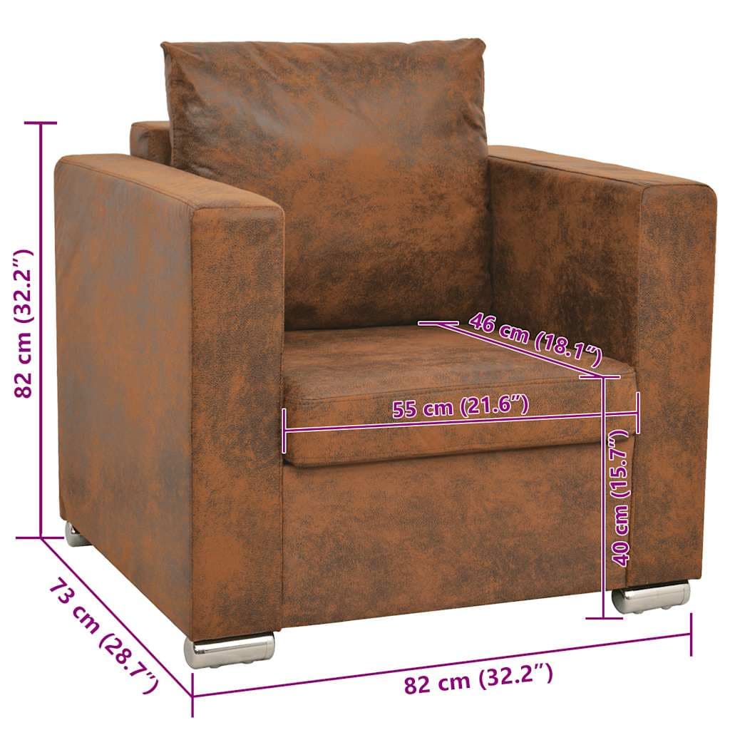 vidaXL Fauteuil imitatiesuè - foto 5