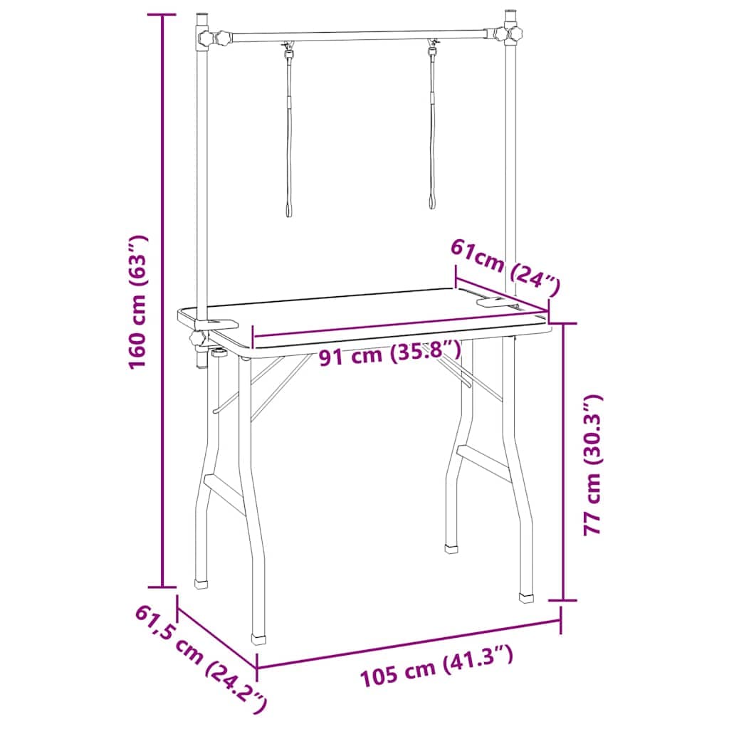 vidaXL Trimtafel huisdieren 2 aanlijnopties - foto 11