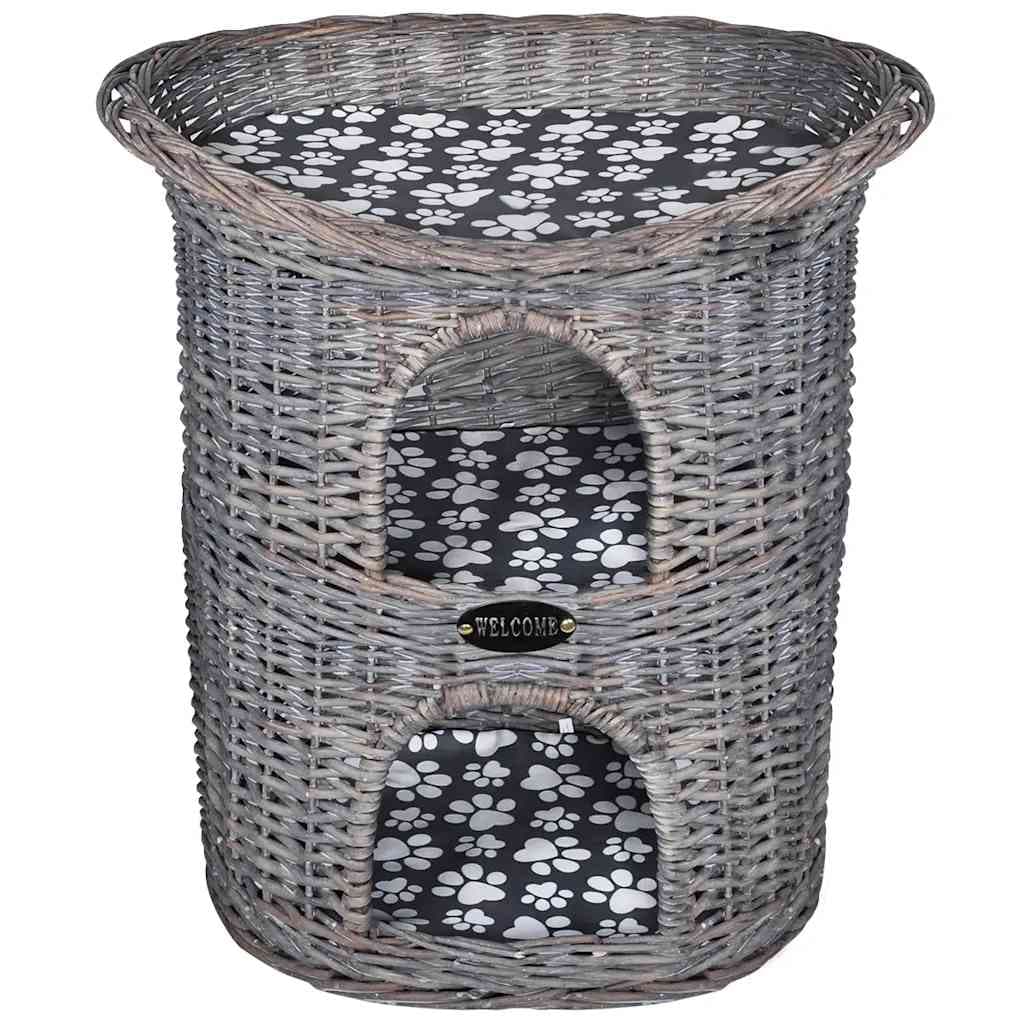 vidaXL Kattenbed/huis/krabpaal 2-laags kussen wilgen - foto 2