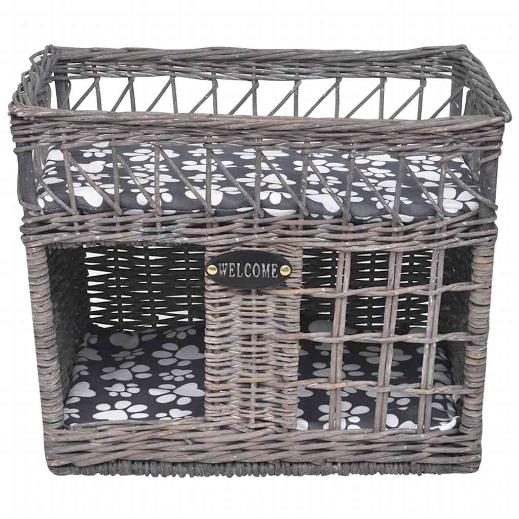 vidaXL Kattenbed/huis/krabpaal kussen vierkant wilgen - foto 2