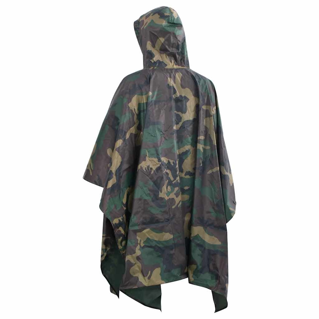 vidaXL Regenponcho voor kamperen/wandelen leger waterdicht - foto 5