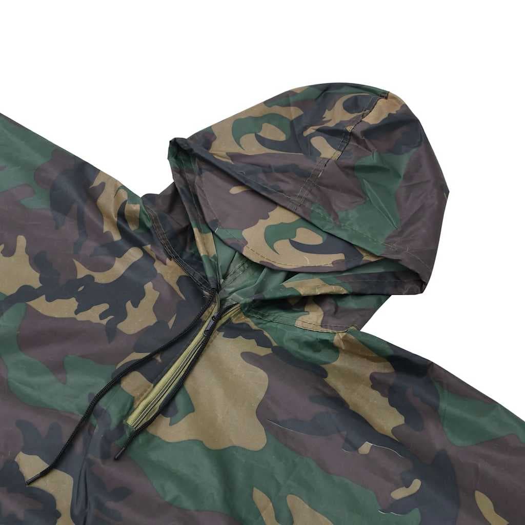 vidaXL Regenponcho voor kamperen/wandelen leger waterdicht - foto 7