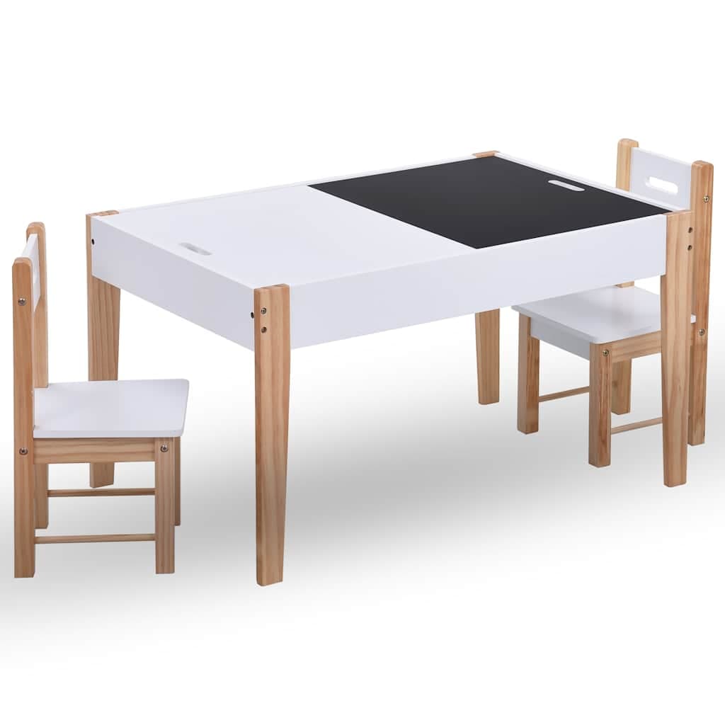 vidaXL 3-delige Kindertafel- stoelenset krijtbord - foto 2