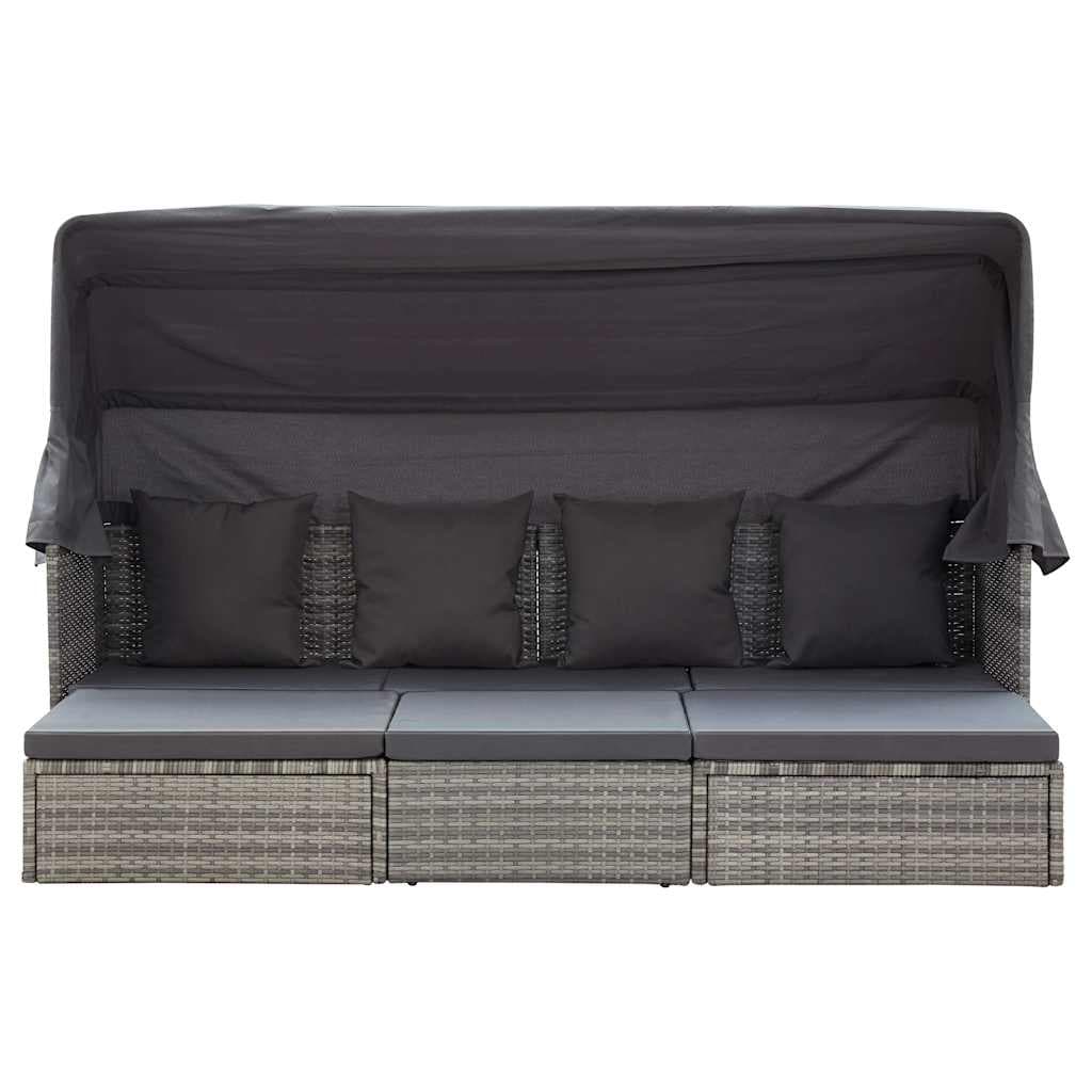 vidaXL Tuinbed met luifel poly rattan gemengd - foto 7