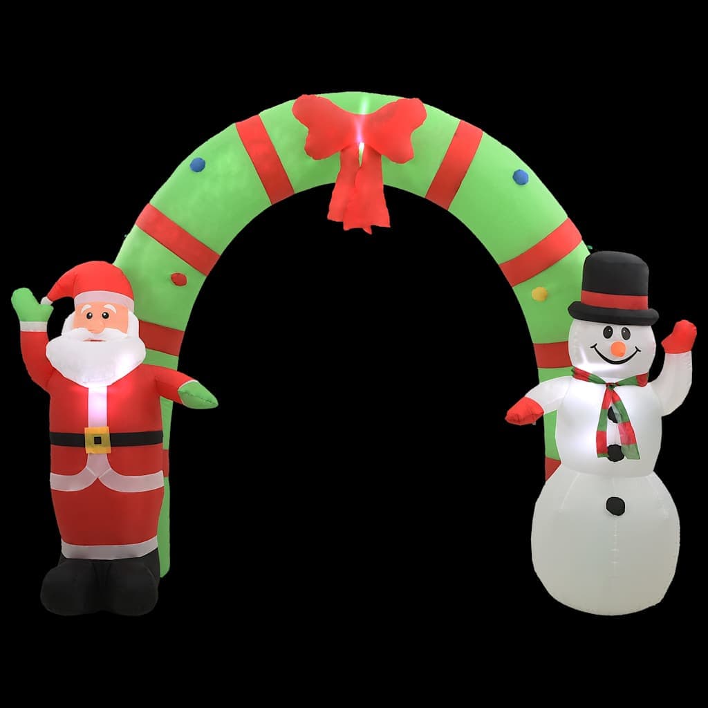 vidaXL Kerstboog kerstman sneeuwpop opblaasbaar LED - foto 3