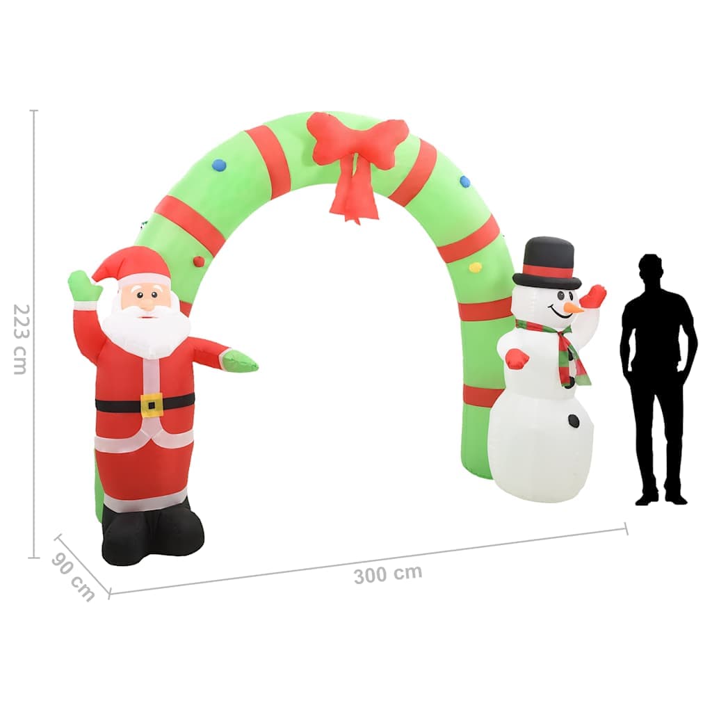 vidaXL Kerstboog kerstman sneeuwpop opblaasbaar LED - foto 11