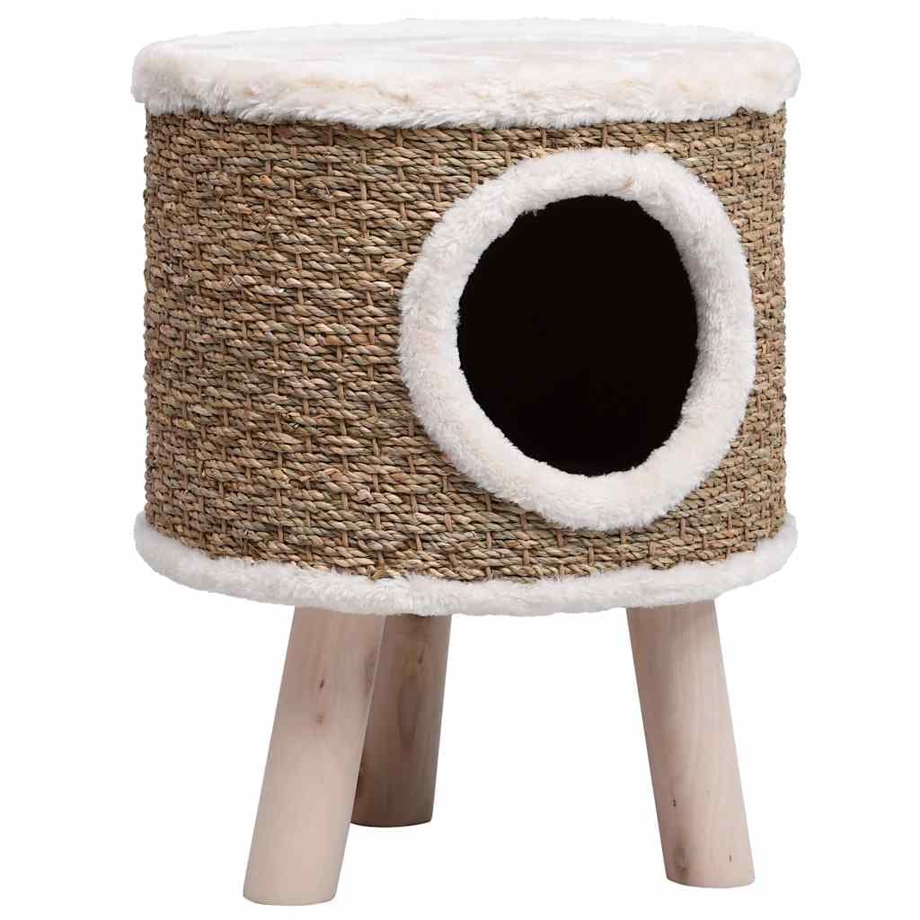 vidaXL Kattenhuis houten poten zeegras - foto 2