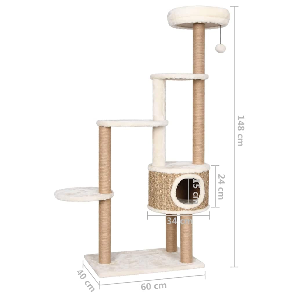 vidaXL Kattenmeubel luxe kussen krabpalen zeegras - foto 8