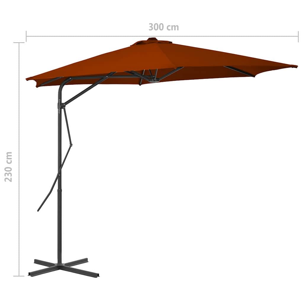 vidaXL Parasol stalen paal terracottakleurig - foto 7