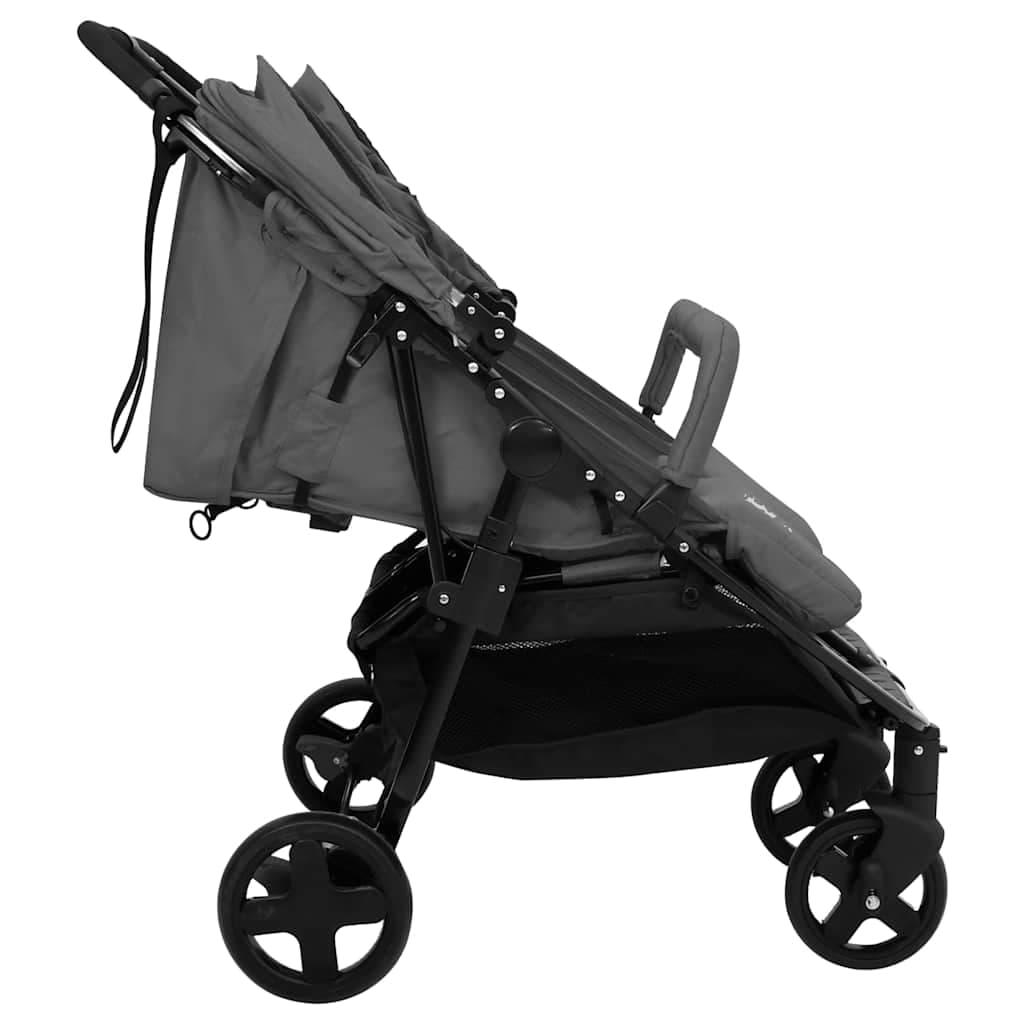 vidaXL Tweelingbuggy staal - foto 3