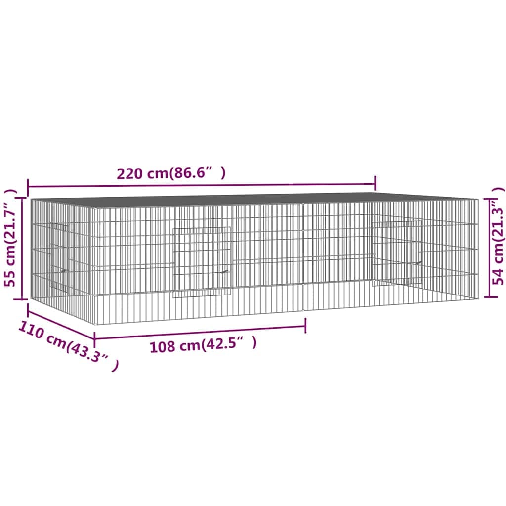 vidaXL Konijnenkooi 2 panelen ijzer - foto 7