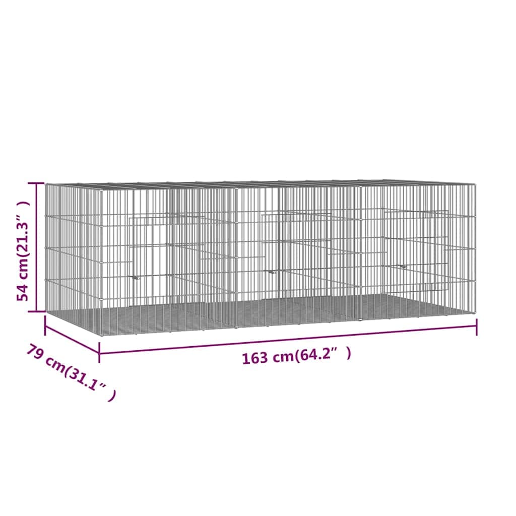 vidaXL Konijnenkooi 3 panelen ijzer - foto 7