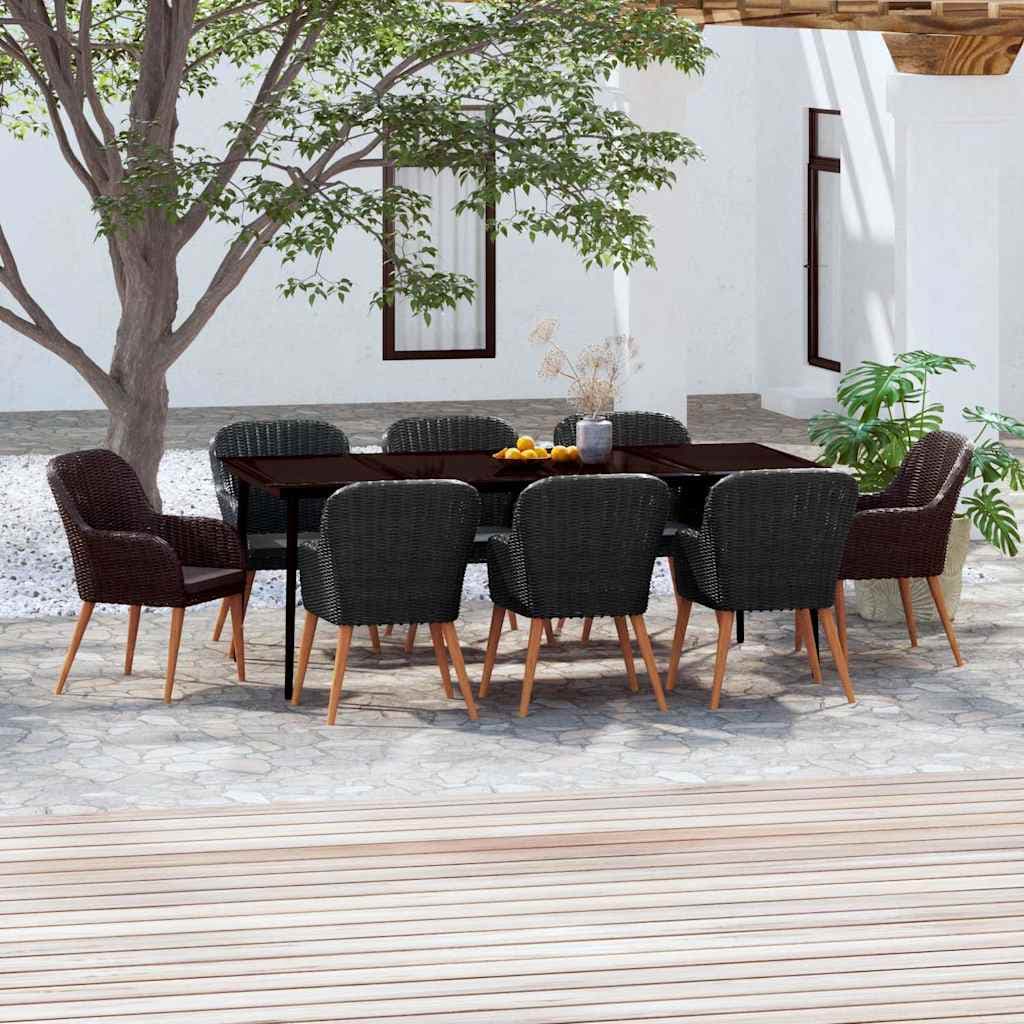 vidaXL 9-delige Tuinset met kussens - foto 1
