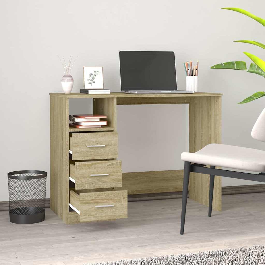 vidaXL Bureau lades eikenkleurig - foto 3