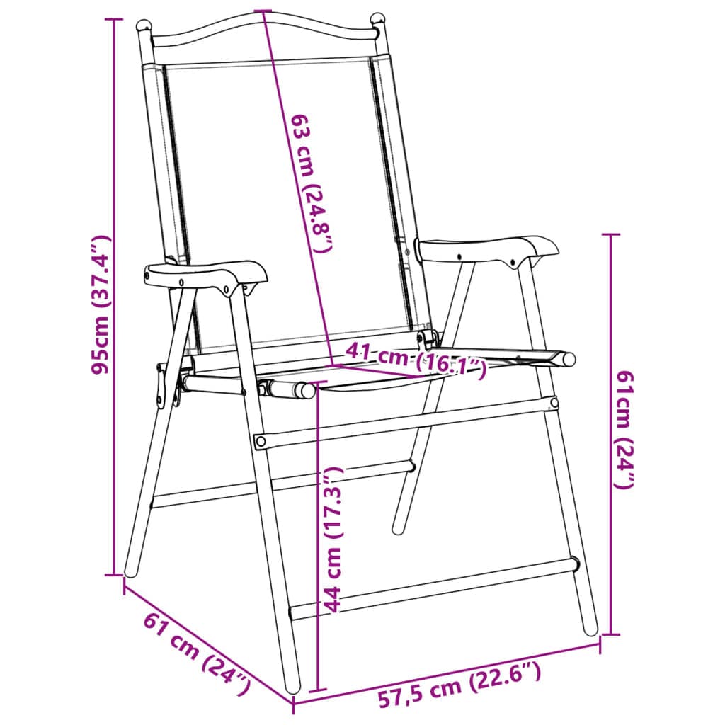 vidaXL Opklapbare stoelen, 4 stuks, gemêleerd , Textilene. - foto 12