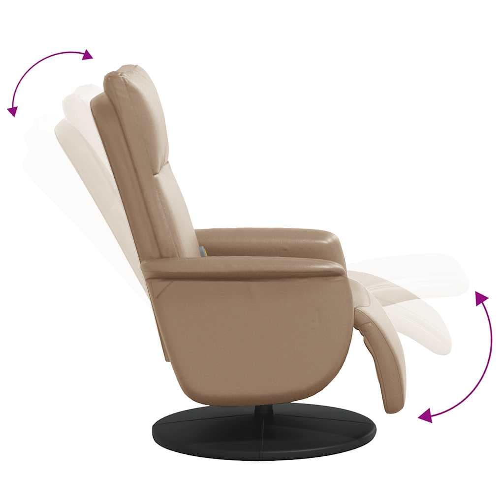 vidaXL Massagestoel verstelbaar voetensteun cappuccino - foto 7