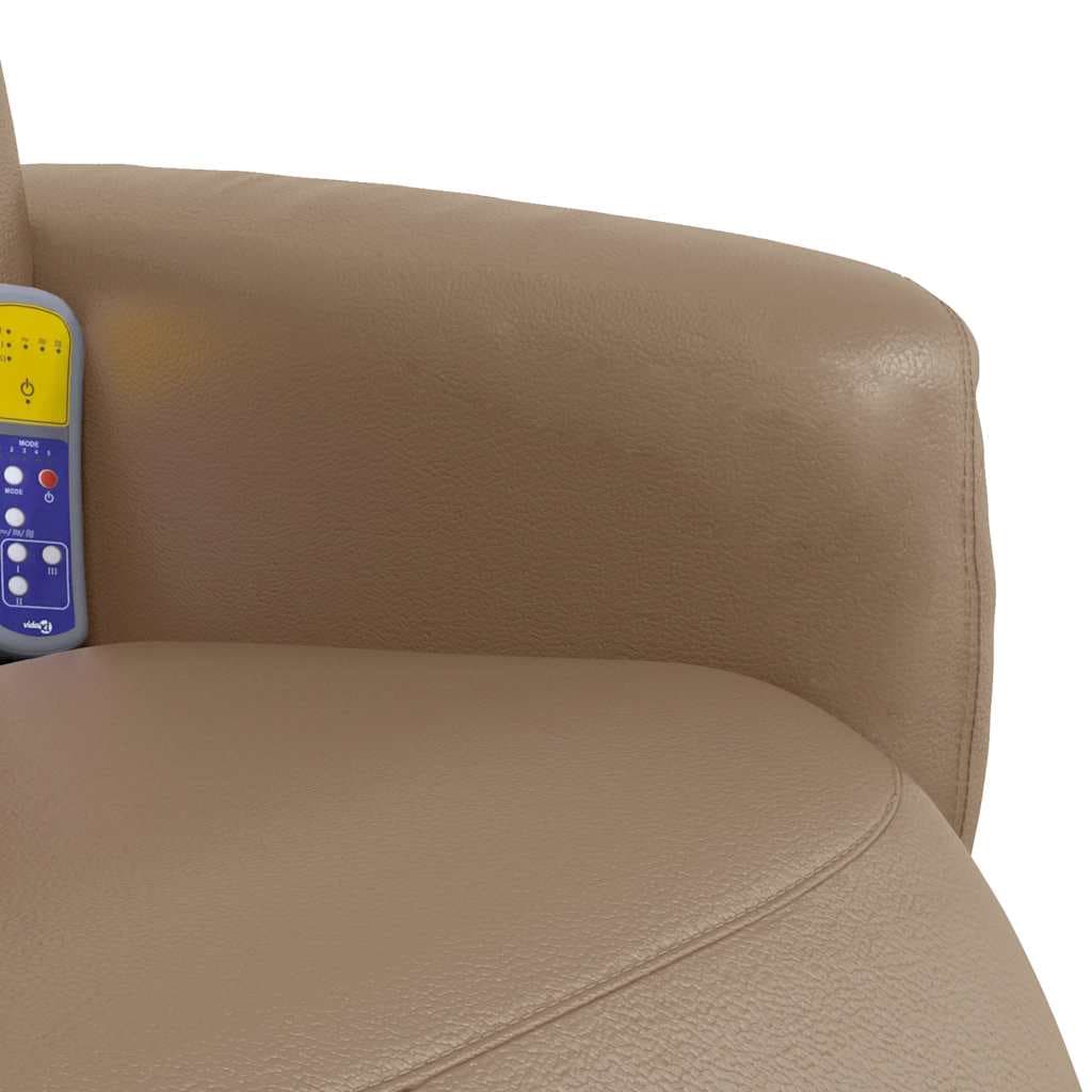 vidaXL Massagestoel verstelbaar voetensteun cappuccino - foto 8
