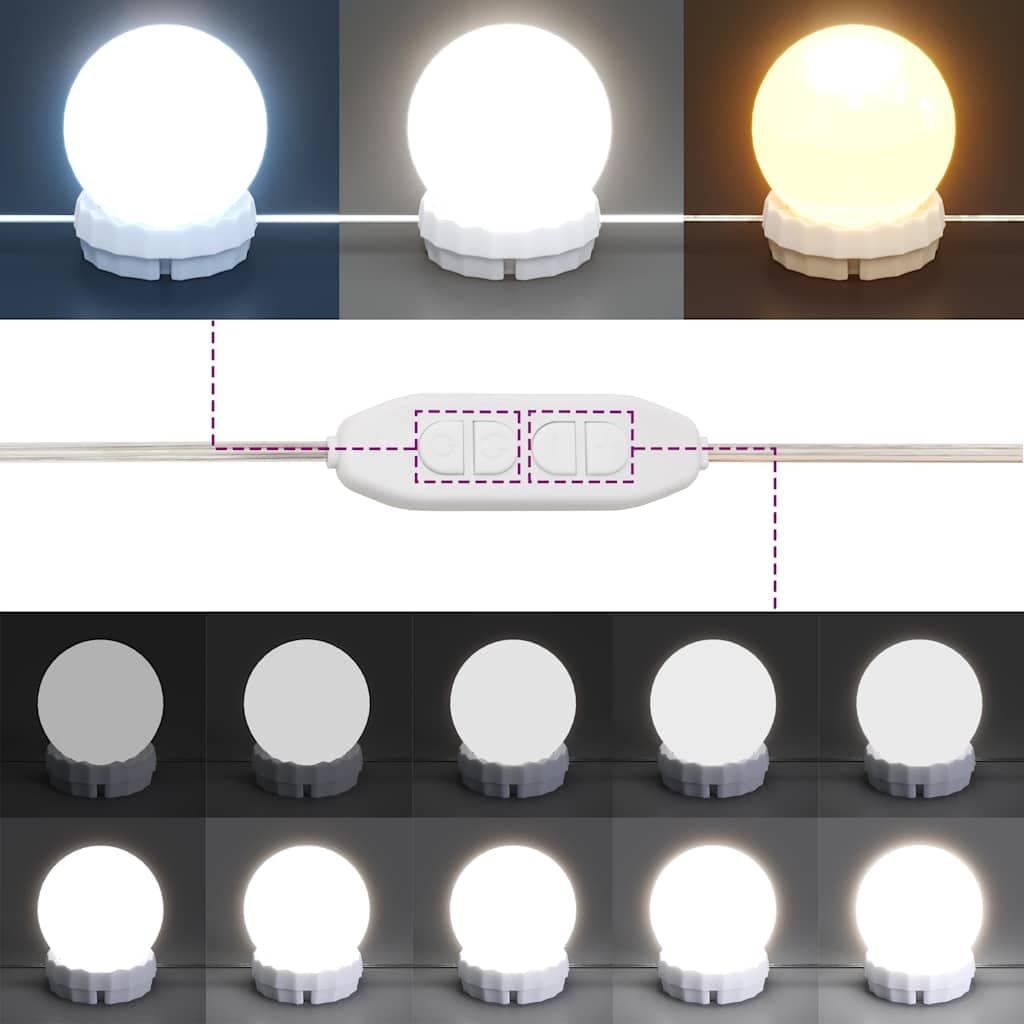 vidaXL Spiegelkast LED-verlichting oud houtkleurig - foto 9