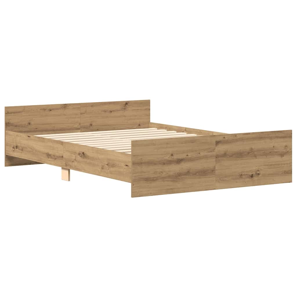 vidaXL Bedframe matras artisanaal eikenkleurig - foto 4