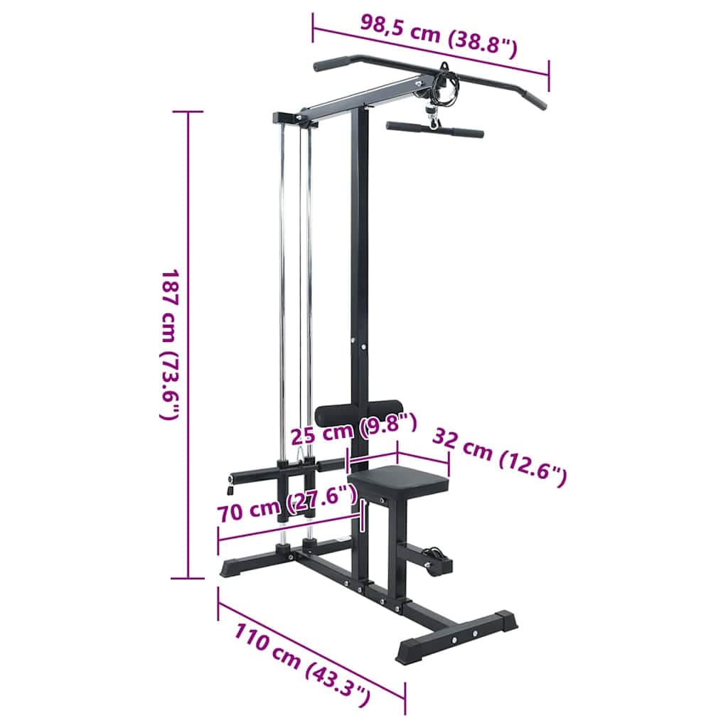 vidaXL Lat pulldown machine - foto 8