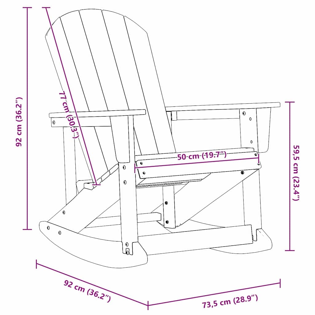 vidaXL Adirondack Schommeltjes HDPE - foto 11