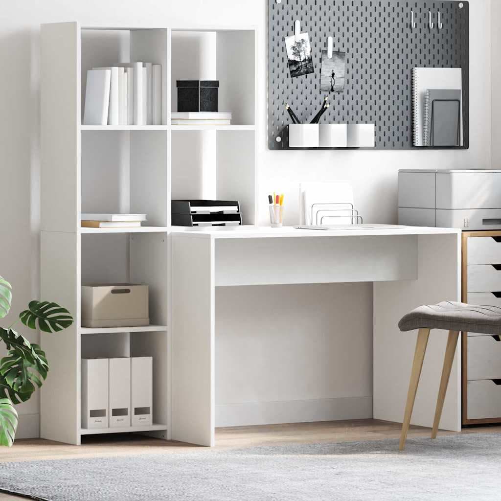 vidaXL Bureau met plank Bewerkt hout - foto 1