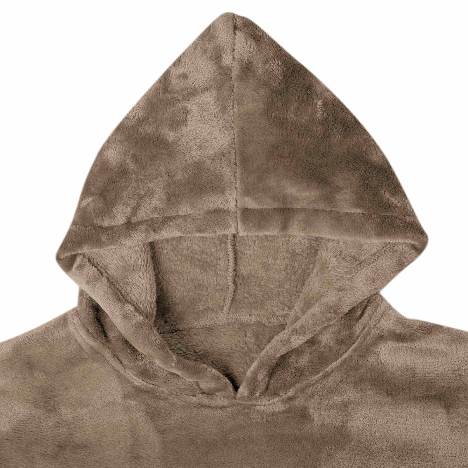 vidaXL Deken hoodie Camel Flanel - foto 5