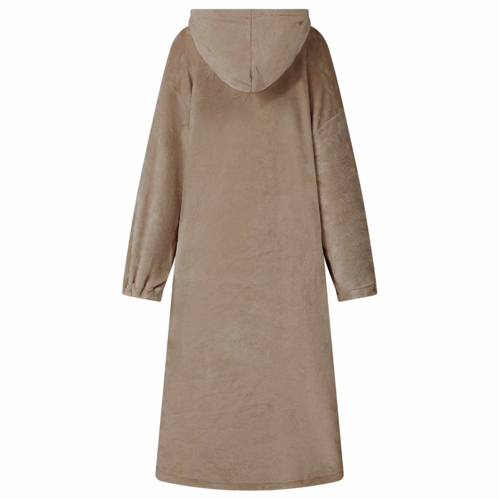 vidaXL Deken hoodie Camel Flanel - foto 4