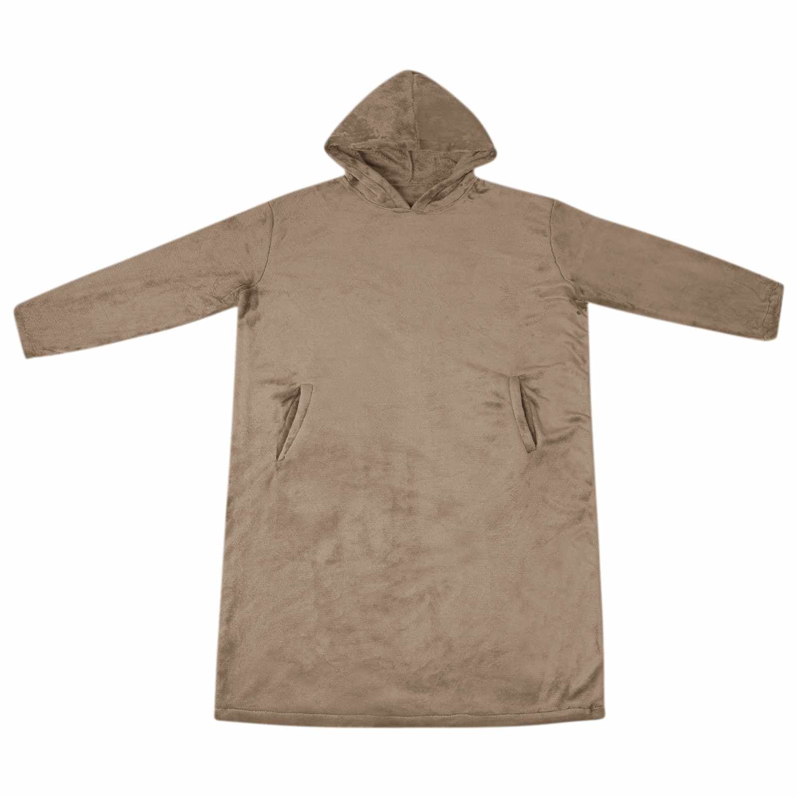 vidaXL Deken hoodie Camel Flanel - foto 2
