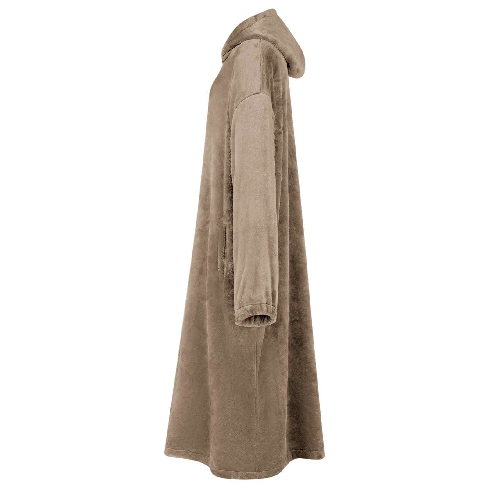 vidaXL Deken hoodie Camel Flanel - foto 3