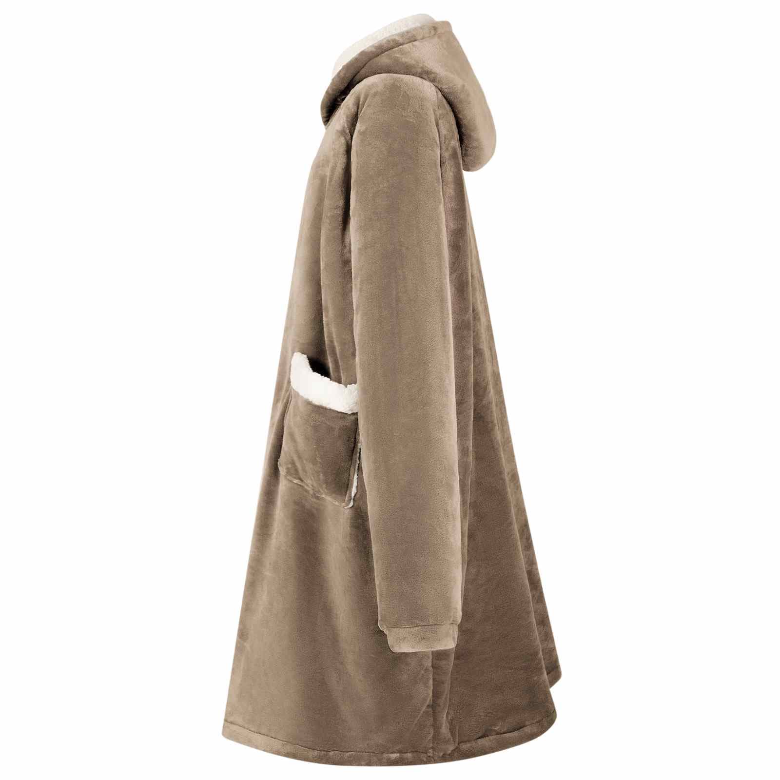 vidaXL Deken hoodie Kameel Fleece Flanel - foto 3