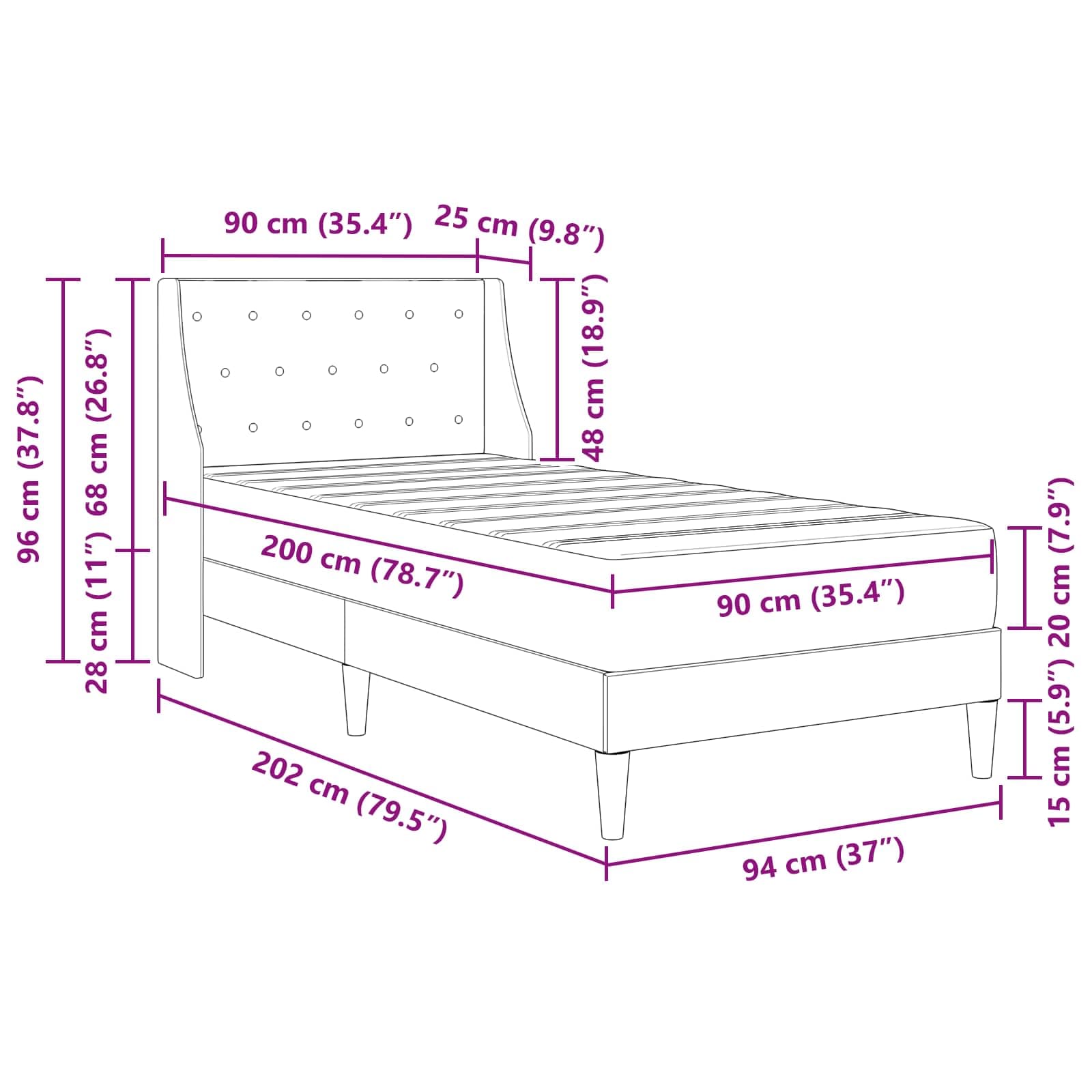 vidaXL Bedframe matras matras - foto 11