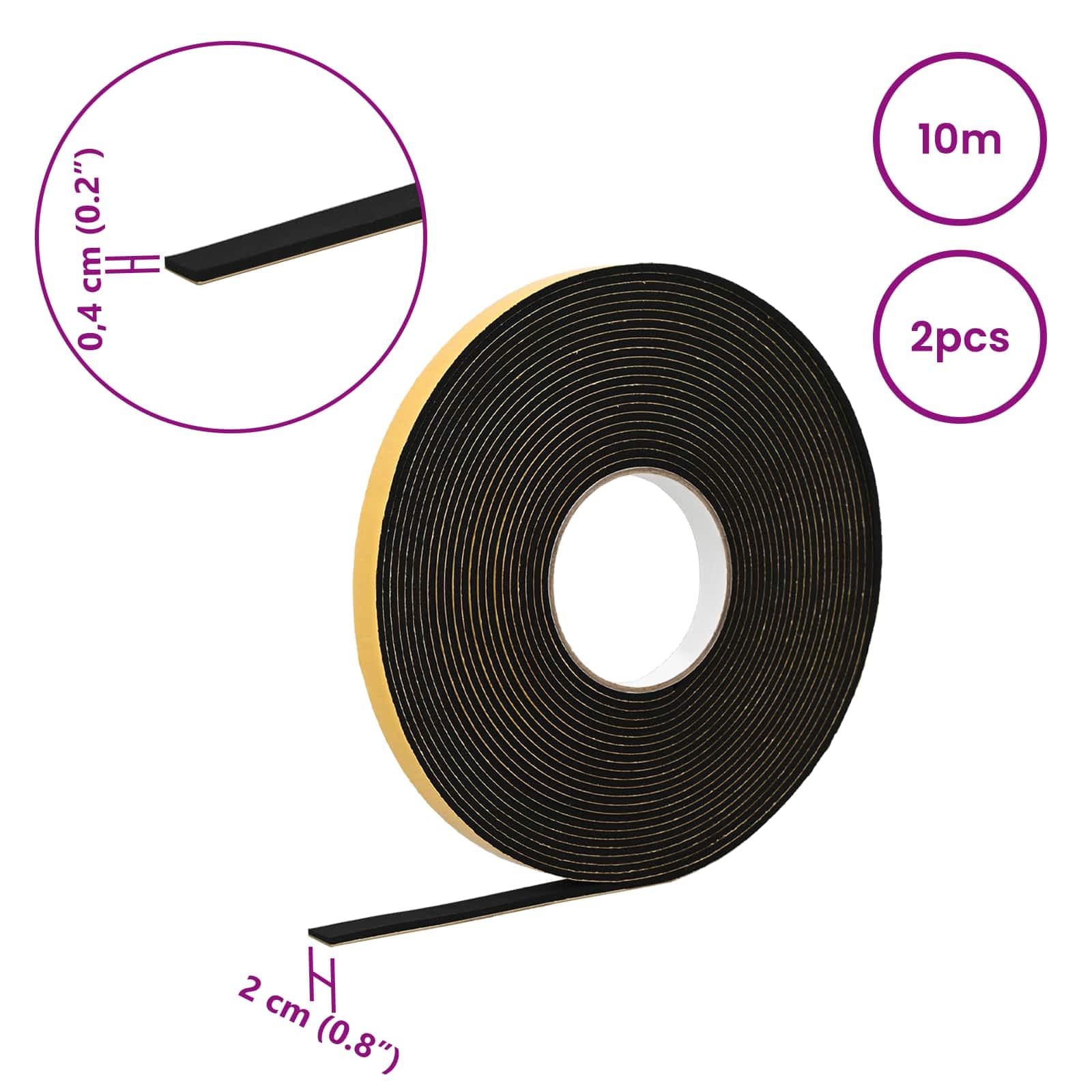 vidaXL Zelfklevende schuimtape 20mm 10 CR Schuim - foto 10