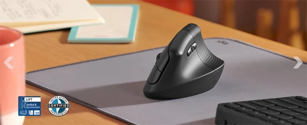 Ergonomische draadloze muis Logitech Lift, rechtshandig, grafiet - foto 13