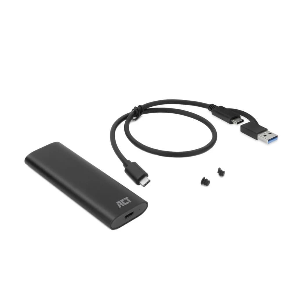 ACT AC1615 USB-C M.2 NVMe/PCIe SSD Behuizing - Tool-Free - Aluminium - USB 3.2 Gen2 (10 Gbps) - foto 7