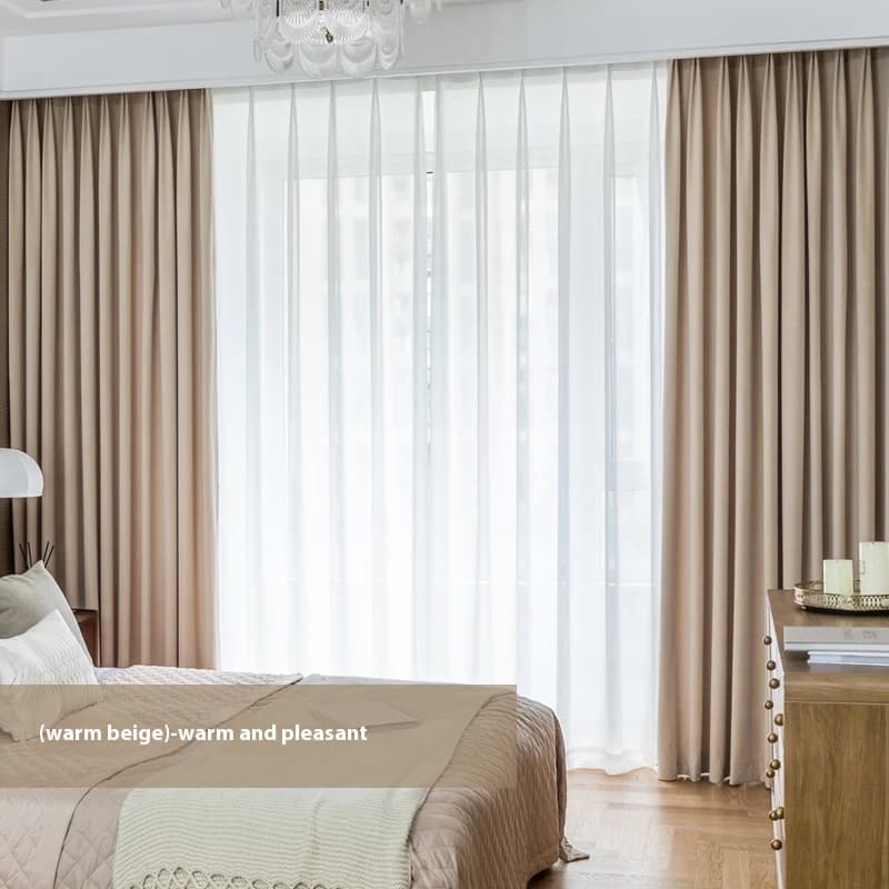 Verduisterend flanel gordijn in warm beige