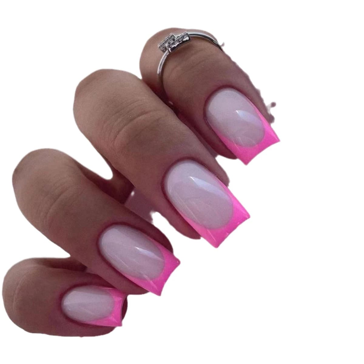 Nagelset met plaidpatroon, korte Europese vierkante vorm