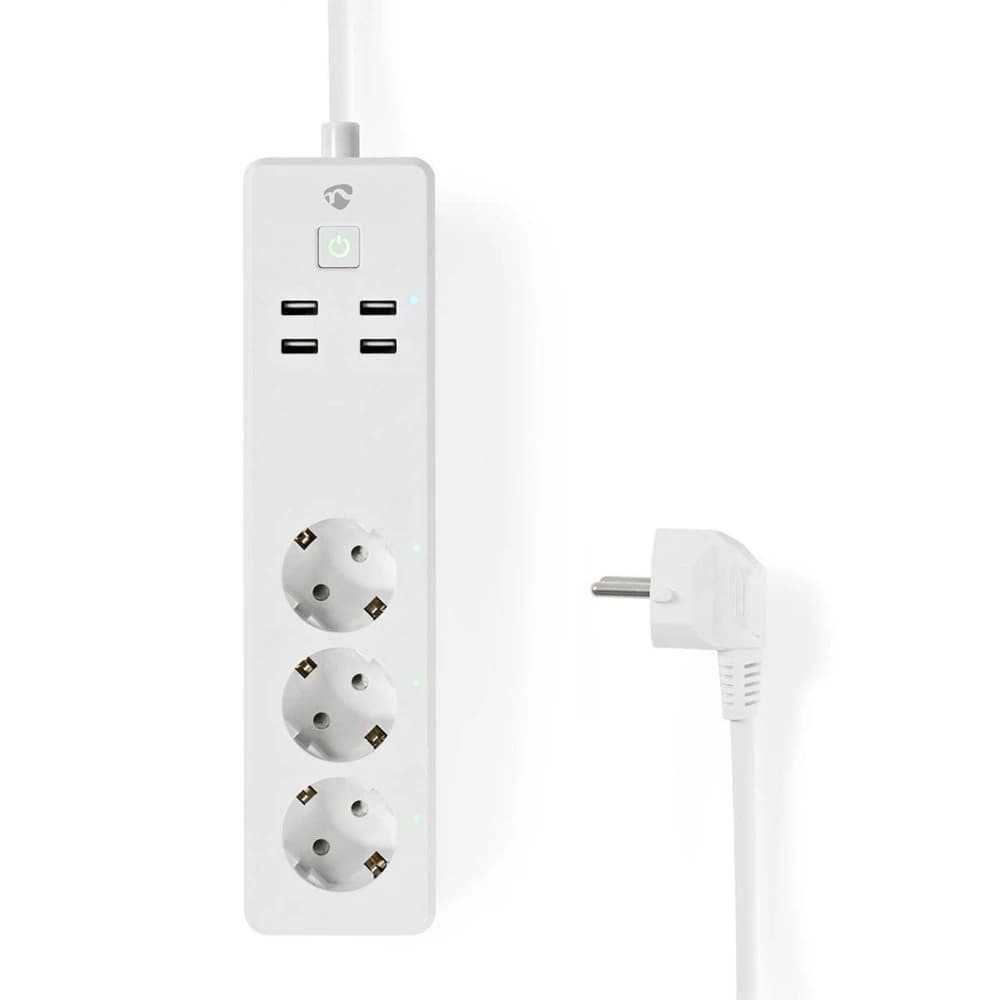 Nedis slimme stekkerdoos met USB-poorten voor het opladen van telefoons
