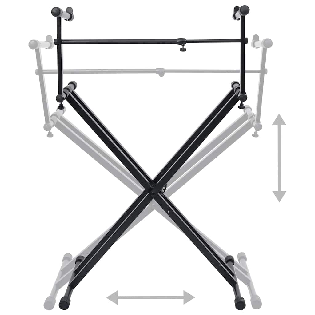vidaXL Keyboardstandaard X-frame dubbel versterkt - foto 7