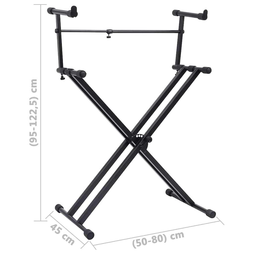 vidaXL Keyboardstandaard X-frame dubbel versterkt - foto 8