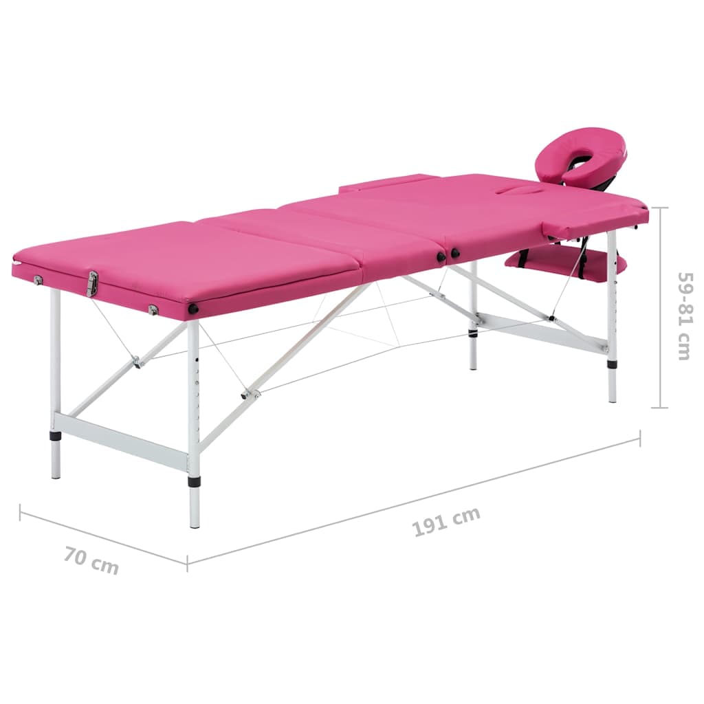 vidaXL Massagetafel inklapbaar 3 zones aluminum - foto 9
